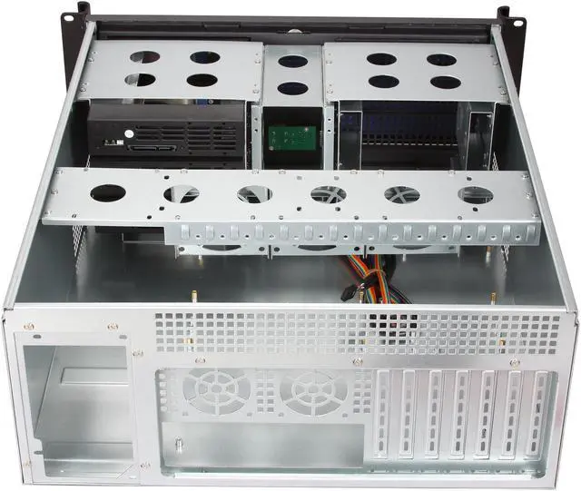 Alt view image 5 of 7 - iStarUSA D416-3DE1BL-BL Black Aluminum / Steel 4U Rackmount Compact Stylish Server Case - Blue Front Bezel 3 External 5.25" Drive Bays