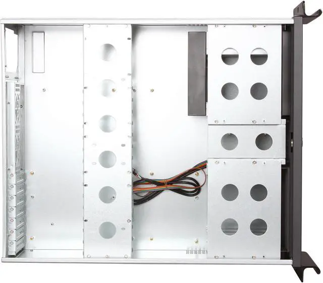 Alt view image 6 of 7 - iStarUSA D416-3DE1BL-BL Black Aluminum / Steel 4U Rackmount Compact Stylish Server Case - Blue Front Bezel 3 External 5.25" Drive Bays