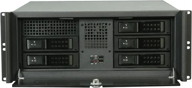 Alt view image 2 of 7 - iStarUSA D416-5DE1BK Aluminum / Steel 4U Rackmount Compact Stylish Trayless Case - Black Bezel 1 External 5.25" Drive Bays