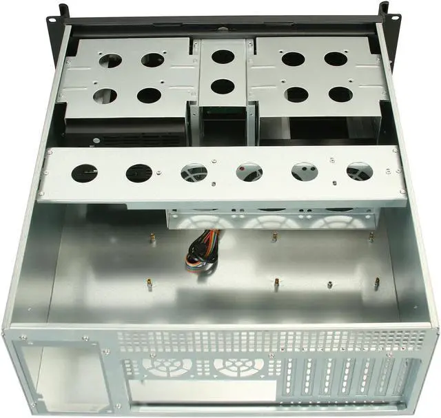 Alt view image 5 of 7 - iStarUSA D416-5DE1BK Aluminum / Steel 4U Rackmount Compact Stylish Trayless Case - Black Bezel 1 External 5.25" Drive Bays