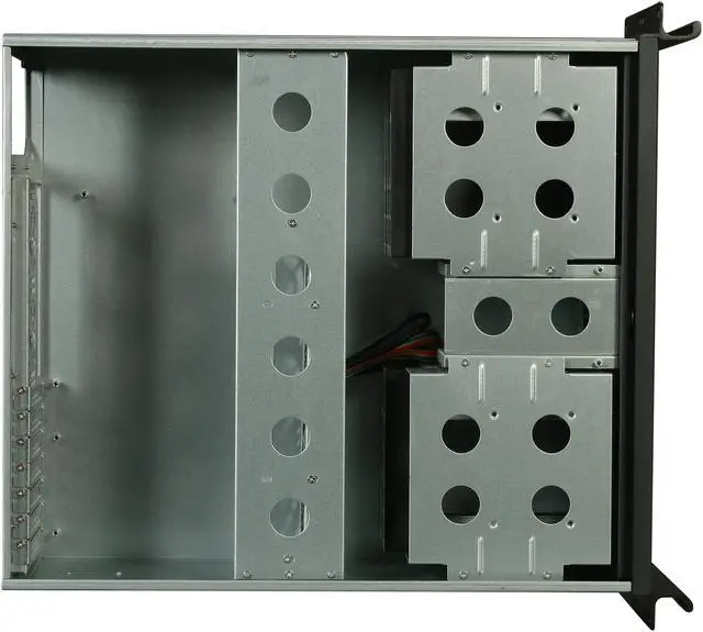 Alt view image 6 of 7 - iStarUSA D416-5DE1BK Aluminum / Steel 4U Rackmount Compact Stylish Trayless Case - Black Bezel 1 External 5.25" Drive Bays
