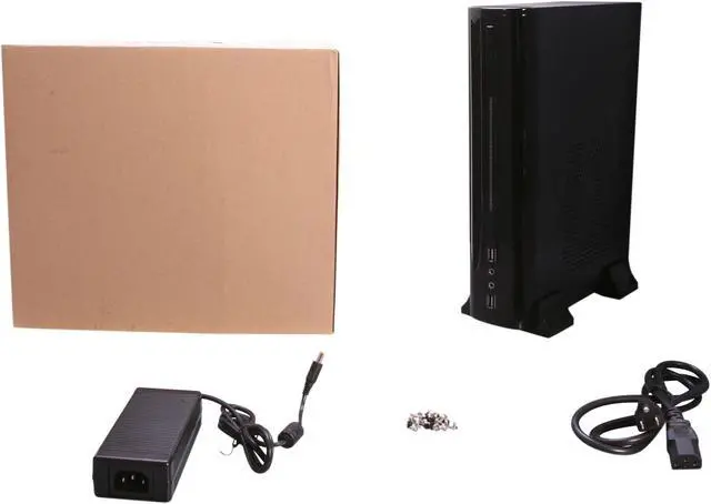 Alt view image 7 of 7 - iStarUSA S-0212-DT Black Steel / Plastic Tower Compact Stylish microATX Enclosure with 120W PSU and Desktop Stand 120W