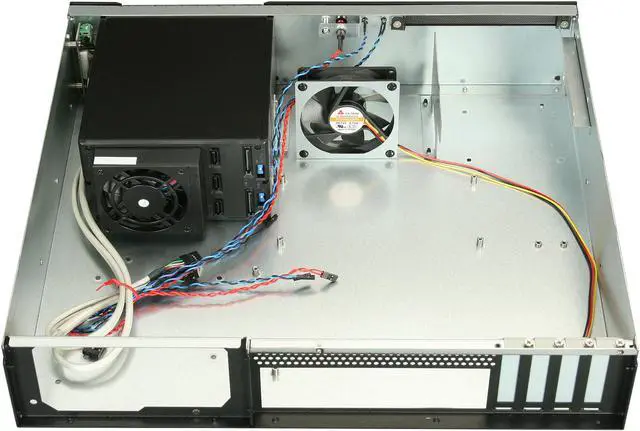 Alt view image 5 of 7 - iStarUSA D-230H-T Black Aluminum / Steel 2U Rackmount Compact 3x3.5" Bay Trayless Hotswap microATX Chassis
