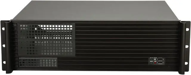 Alt view image 2 of 7 - iStarUSA D-313SE-MATX Black Aluminum / Steel 3U Rackmount Compact Industrial Chassis - Black Bezel 2 External 5.25" Drive Bays