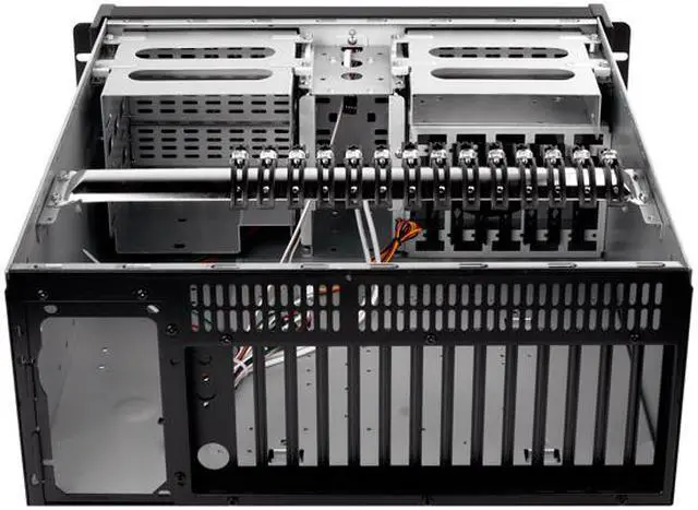 Alt view image 6 of 8 - iStarUSA D-414SE Black Steel 4U Rackmount Compact Stylish 14-Slot Chassis 4 External 5.25" Drive Bays