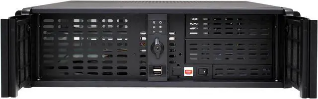 Alt view image 2 of 7 - iStarUSA D-300-FS Black Aluminum / Steel 3U Rackmount Compact Stylish Front-mounted PSU Chassis 2 External 5.25" Drive Bays