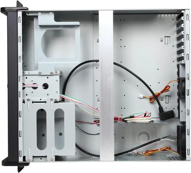 Alt view image 6 of 7 - iStarUSA D-300-FS Black Aluminum / Steel 3U Rackmount Compact Stylish Front-mounted PSU Chassis 2 External 5.25" Drive Bays