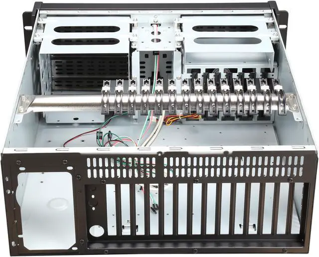 Alt view image 5 of 7 - iStarUSA D-414 Black Aluminum / Steel 4U Rackmount 14 Slots Industrial PC Chassis 4 External 5.25" Drive Bays