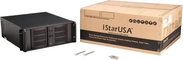 Alt view image 7 of 7 - iStarUSA D-414 Black Aluminum / Steel 4U Rackmount 14 Slots Industrial PC Chassis 4 External 5.25" Drive Bays