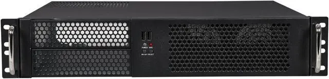 Alt view image 3 of 6 - iStarUSA D-214-MATX Black Steel 2U Rackmount Chassis 2 External 5.25" Drive Bays