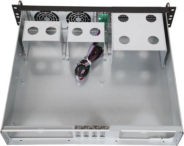 Alt view image 6 of 6 - iStarUSA D-214-MATX Black Steel 2U Rackmount Chassis 2 External 5.25" Drive Bays