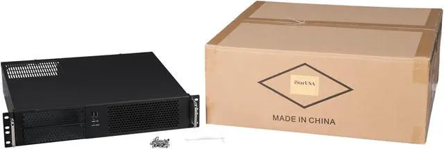 Alt view image 7 of 6 - iStarUSA D-214-MATX Black Steel 2U Rackmount Chassis 2 External 5.25" Drive Bays