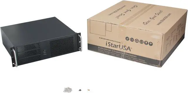 Alt view image 7 of 7 - iStarUSA D-314-MATX Black 3U Rackmount Chassis ATX Power Supply Compatible