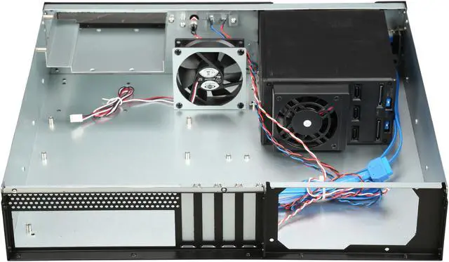 Alt view image 5 of 7 - iStarUSA D-230HN-T Black Aluminum / Steel 2U Rackmount Compact 3x 3.5" Bay Trayless Hotswap Server Case - Black HDD Handle