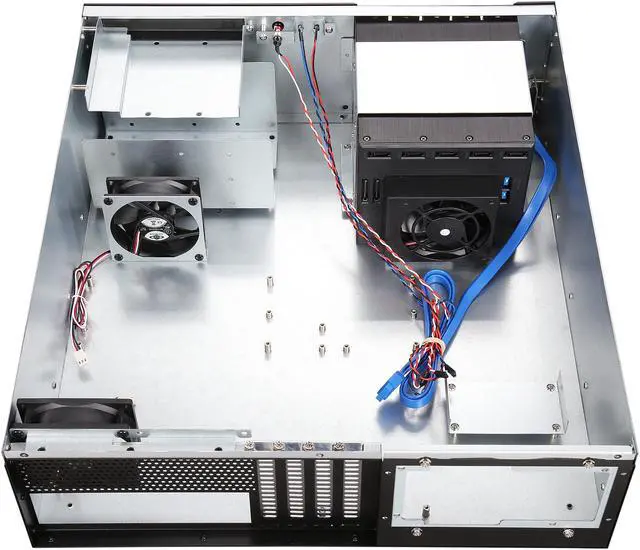 Alt view image 5 of 7 - iStarUSA D-350HN-T Black Aluminum / Steel 3U Rackmount Compact 5x3.5" Bay Trayless Hotswap Server Case - Black HDD Handle