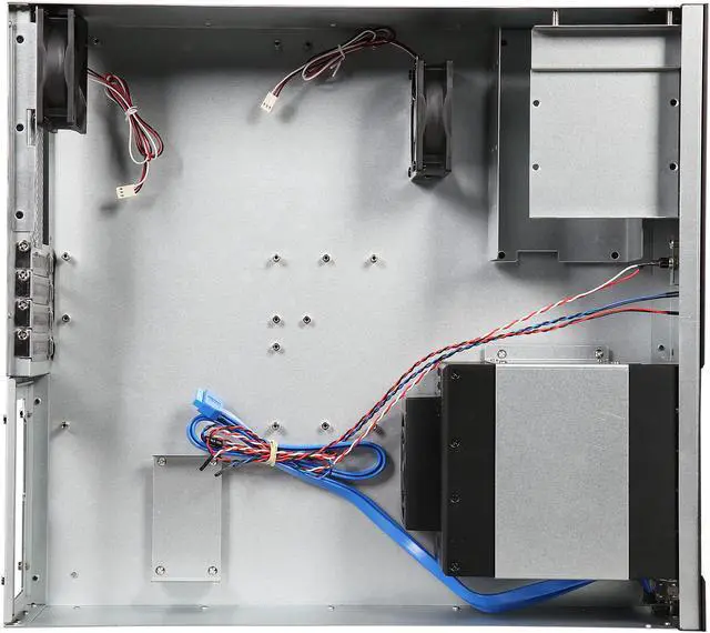 Alt view image 6 of 7 - iStarUSA D-350HN-T Black Aluminum / Steel 3U Rackmount Compact 5x3.5" Bay Trayless Hotswap Server Case - Black HDD Handle