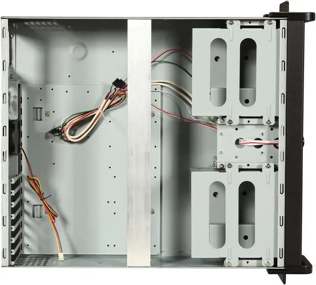 Alt view image 6 of 7 - iStarUSA D Storm D-300SEA Black Aluminum / Steel 3U Rackmount Compact Stylish Chassis - Blue Bezel 4 External 5.25" Drive Bays
