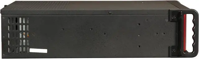 Alt view image 3 of 7 - iStarUSA D Storm D-300SEA-RD Black Aluminum / Steel 3U Rackmount Compact Stylish Chassis - Red Bezel 4 External 5.25" Drive Bays