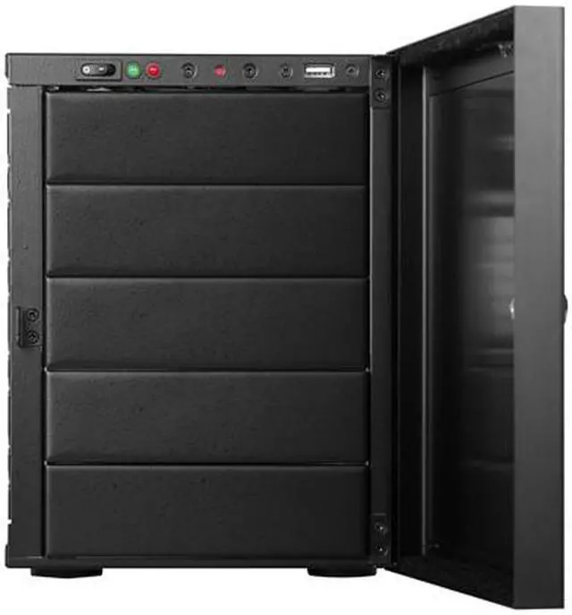 Alt view image 5 of 6 - iStarUSA S-915 Black Aluminum / Steel Tower Compact Stylish mini-ITX Tower 5 External 5.25" Drive Bays