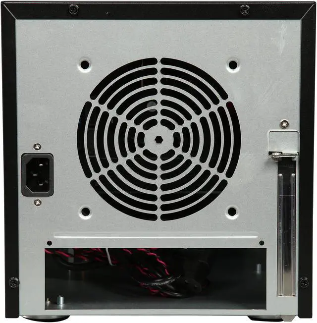 Alt view image 4 of 6 - S-35-B5BL Black Aluminum / Steel Tower Compact Stylish 5 x 3.5" Hotswap mini-ITX Tower - Blue HDD Handle