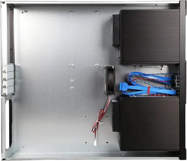 Alt view image 6 of 9 - iStarUSA D-260HN Black Aluminum 2U Rackmount Compact 6x 3.5" Bay Trayless Hotswap microATX Chassis