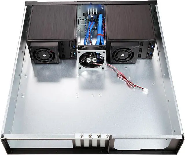 Alt view image 7 of 9 - iStarUSA D-260HN Black Aluminum 2U Rackmount Compact 6x 3.5" Bay Trayless Hotswap microATX Chassis