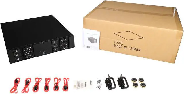 Alt view image 9 of 9 - iStarUSA D-260HN Black Aluminum 2U Rackmount Compact 6x 3.5" Bay Trayless Hotswap microATX Chassis