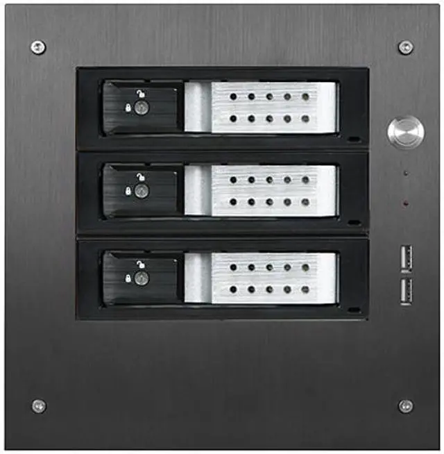 Main image of iStarUSA S-35-3DE1SL Black Aluminum / Steel Tower Compact Stylish 3x 3.5" Hotswap Trayless mini-ITX Tower - Silver HDD Handle