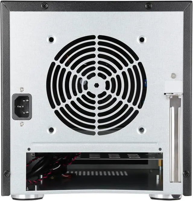 Alt view image 4 of 7 - iStarUSA S-35-DE4RD Black Aluminum / Steel Tower Compact Stylish 4 x 3.5" Hotswap Trayless mini-ITX Tower - Red HDD Handle