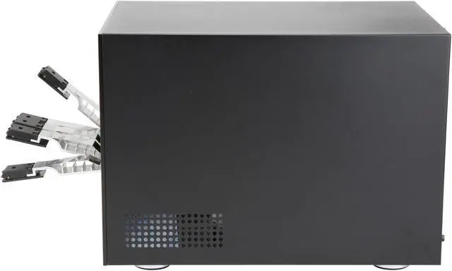 Alt view image 5 of 8 - iStarUSA S-35-DE5SL Black Aluminum / Steel Tower Compact Stylish 5 x 3.5" Hotswap Trayless mini-ITX Tower - Silver HDD Handle