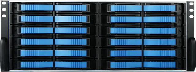 Alt view image 2 of 5 - iStarUSA V-4-M24SA-RF Aluminum / Steel 4U Rackmount Build-to-Order - 4U 24-Bay Storage Server Rackmount Chassis