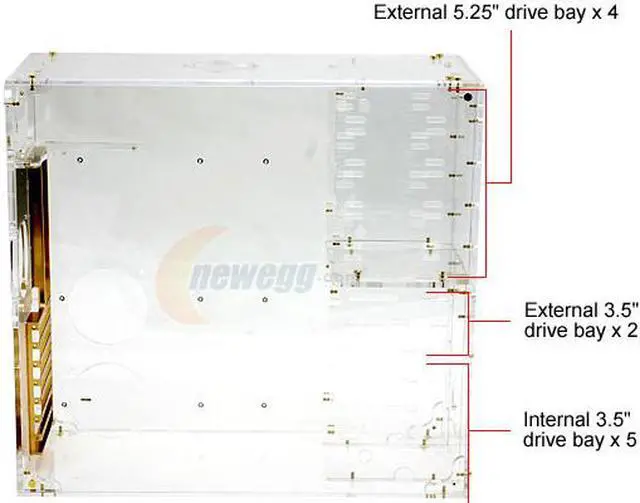 Alt view image 4 of 11 - Sunbeam LAC-BHUVB Transparent 5.0 & 8.0mm thick acrylic panels ATX Mid Tower Computer Case - OEM