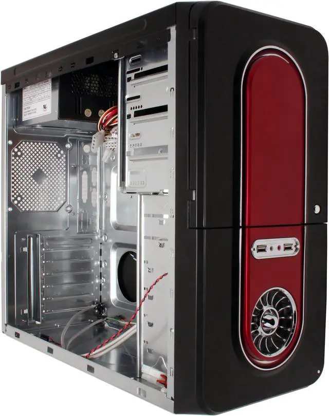 Alt view image 11 of 15 - Sunbeam IC-XTB-BK Black Steel ATX Mid Tower Computer Case ATX 450W Silent Power Supply Power Supply