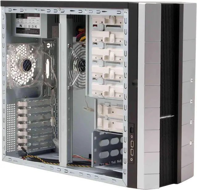 Alt view image 9 of 19 - Sunbeam IC-SS-US-SVBK Silver/Black Steel ATX Mid Tower Computer Case 450W Power Supply