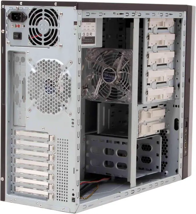 Alt view image 10 of 19 - Sunbeam IC-SS-US-SVBK Silver/Black Steel ATX Mid Tower Computer Case 450W Power Supply