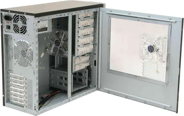 Alt view image 11 of 19 - Sunbeam IC-SS-US-SVBK Silver/Black Steel ATX Mid Tower Computer Case 450W Power Supply