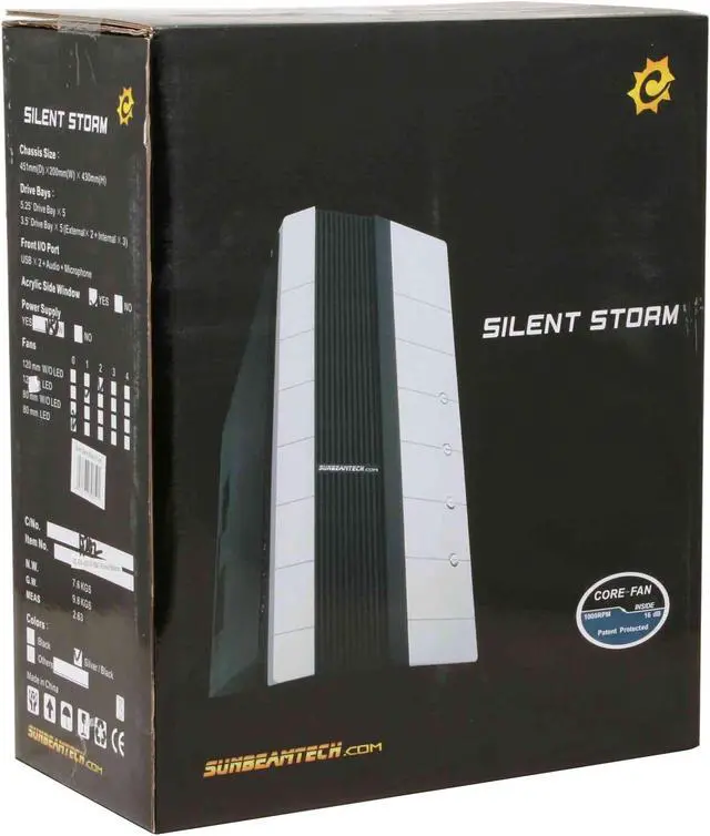 Alt view image 16 of 19 - Sunbeam IC-SS-US-SVBK Silver/Black Steel ATX Mid Tower Computer Case 450W Power Supply