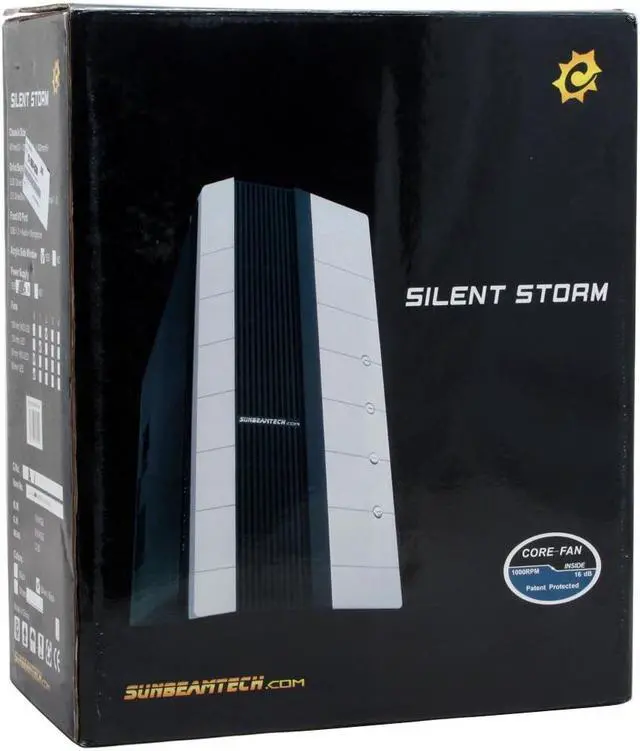 Alt view image 12 of 12 - Sunbeam Silent Storm IC-SS-SVBK Black/Silver Steel ATX Mid Tower Computer Case