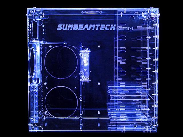 Alt view image 2 of 4 - Sunbeam AC9B-HUVB Blue Clear Acrylic ATX Mid Tower Computer Case