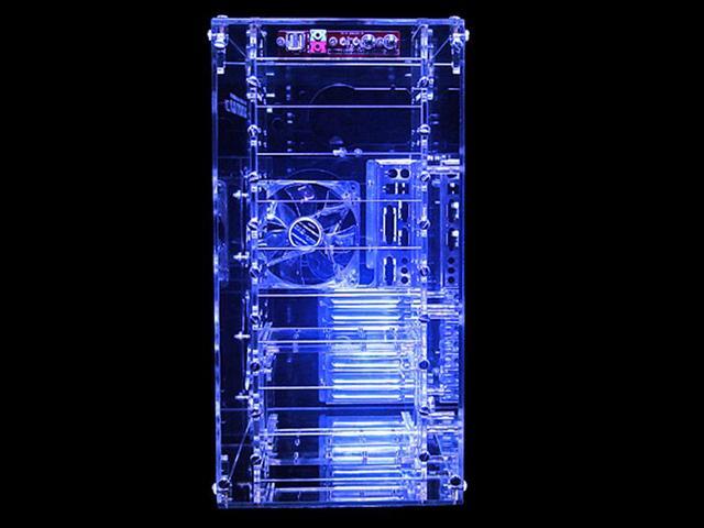 Alt view image 4 of 4 - Sunbeam AC9B-HUVB Blue Clear Acrylic ATX Mid Tower Computer Case
