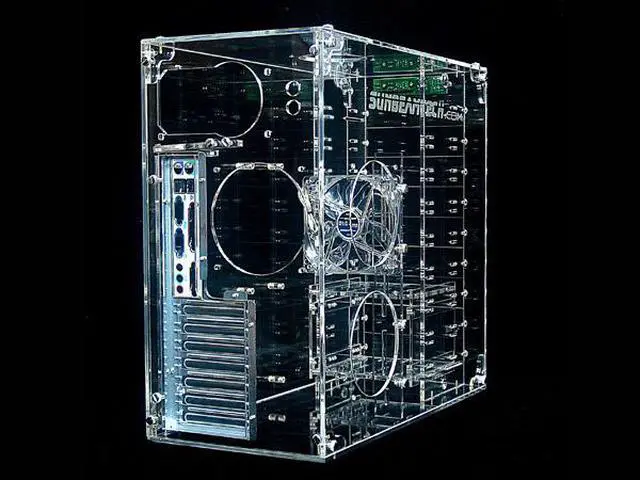 Alt view image 2 of 4 - Sunbeam AC9B-T Transparent Clear Acrylic ATX Mid Tower Computer Case