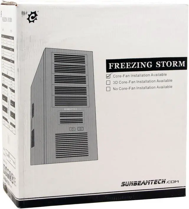 Alt view image 13 of 13 - Sunbeam Freezing-Storm IC-FS-BK Black Steel ATX Mid Tower Computer Case