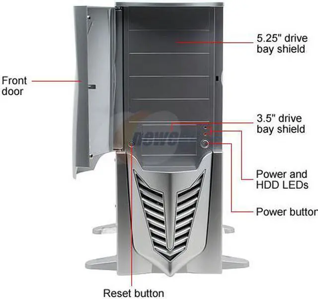 Alt view image 4 of 16 - Sunbeam Transformer IC-TR-SV Silver Steel ATX Full Tower Computer Case