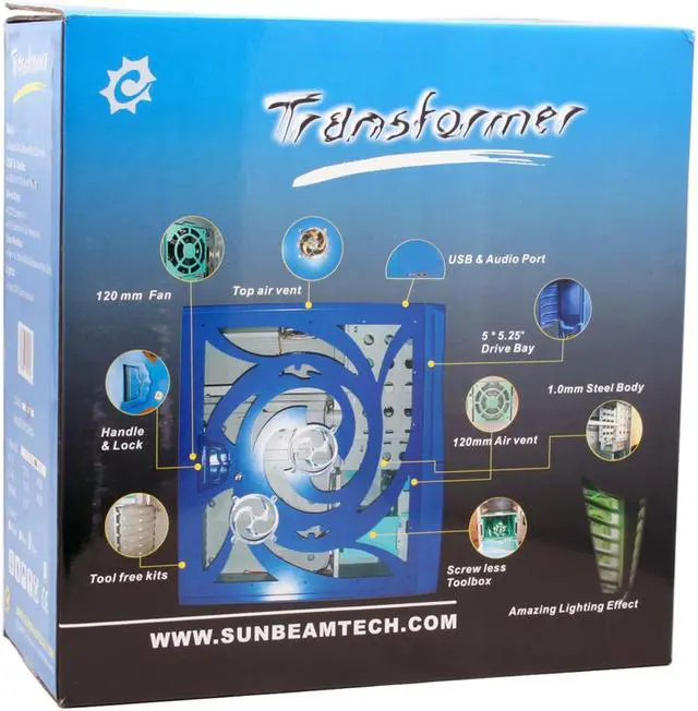 Alt view image 16 of 16 - Sunbeam Transformer IC-TR-SV Silver Steel ATX Full Tower Computer Case