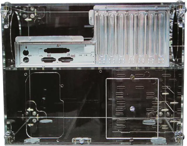 Alt view image 3 of 4 - Sunbeam UFO ACUF-HUVB UV Blue Clear Acrylic ATX Cube Computer Case