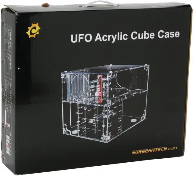Alt view image 4 of 4 - Sunbeam UFO ACUF-HUVB UV Blue Clear Acrylic ATX Cube Computer Case