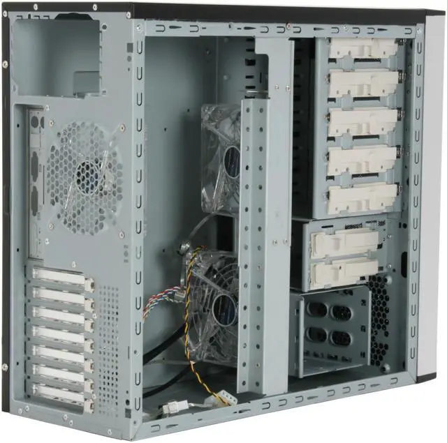Alt view image 10 of 13 - Sunbeam 3D Storm IC-3DS-SVBK Black Steel ATX Mid Tower Computer Case