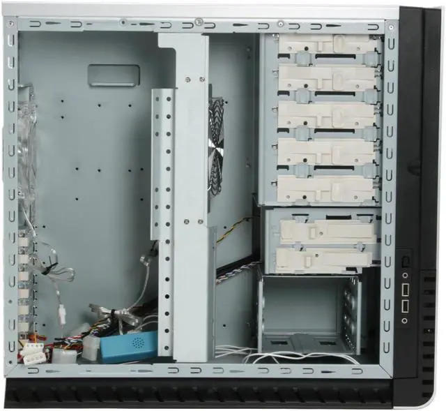 Alt view image 9 of 15 - Tuniq 3 IC-TQ3-US-SVBK Black/ Silver Aluminum front bezel, 0.8mm SECC chassis ATX Mid Tower Computer Case