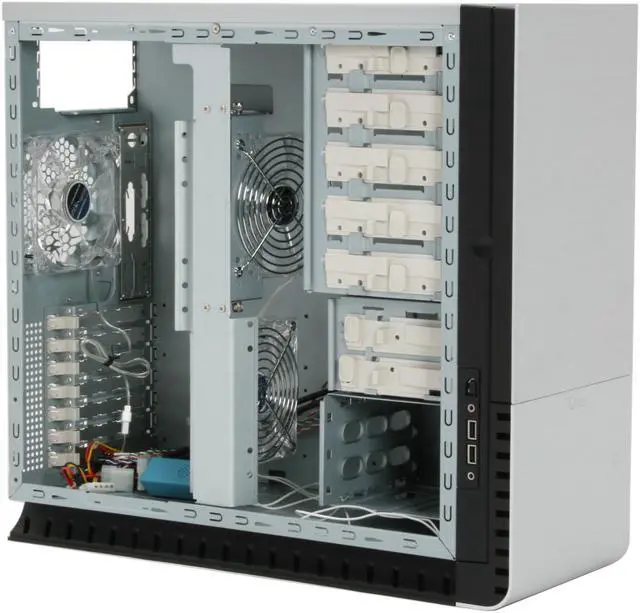 Alt view image 10 of 15 - Tuniq 3 IC-TQ3-US-SVBK Black/ Silver Aluminum front bezel, 0.8mm SECC chassis ATX Mid Tower Computer Case