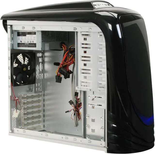 Alt view image 9 of 12 - Sunbeam Automaton IC-AUT-US-BK Black Aluminum ATX Mid Tower Computer Case 450W Power Supply